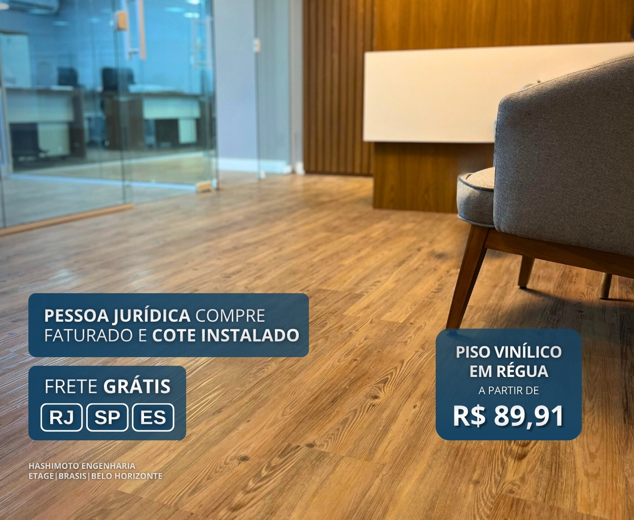 PISO VINÍLICO EM RÉGUA